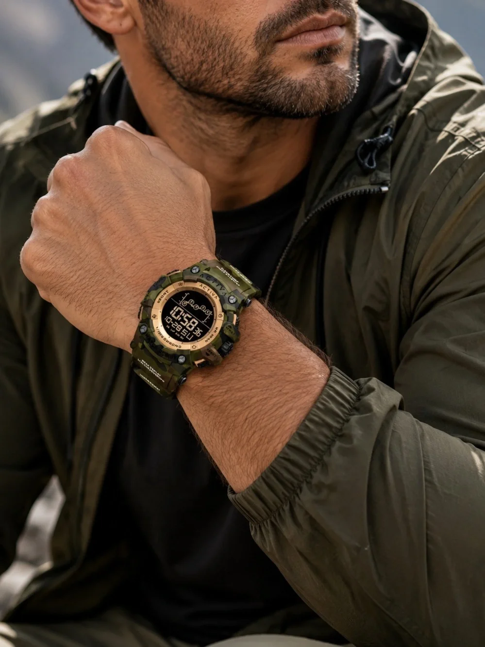 Activa X Invicta Summit 50mm Camo Digital Men’s Watch ACW8082-021 NIB